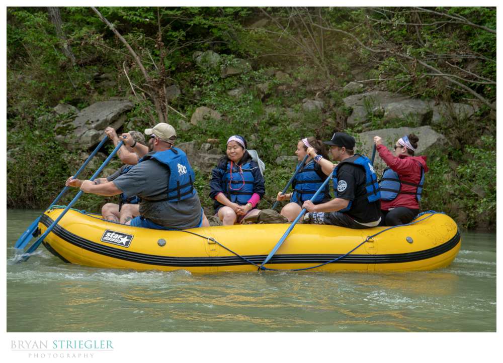 riding in raft down Buffalo River